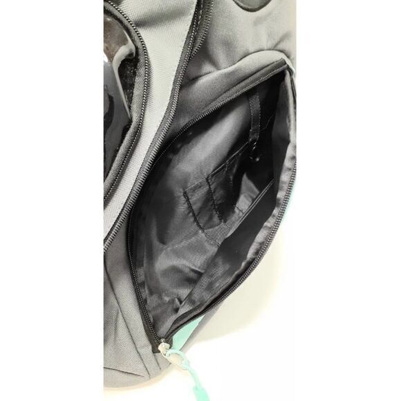 AB American Basics Sling Backpack Gray/Teal/Black Deluxe Organization & Comfort - Picture 6 of 8